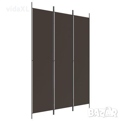 vidaXL Параван за стая, 3 панела, кафяв, 150x220 см, плат(SKU:350195, снимка 1 - Паравани - 45406933