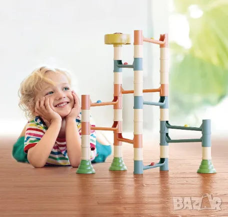 Конструктор Quercetti Migoga PlayBio Marble Run, комплект от 49 части, снимка 4 - Конструктори - 47740374