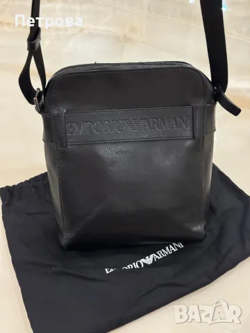 Мъжка чанта от естествена кожа Emporio Armani, снимка 1 - Чанти - 48577943