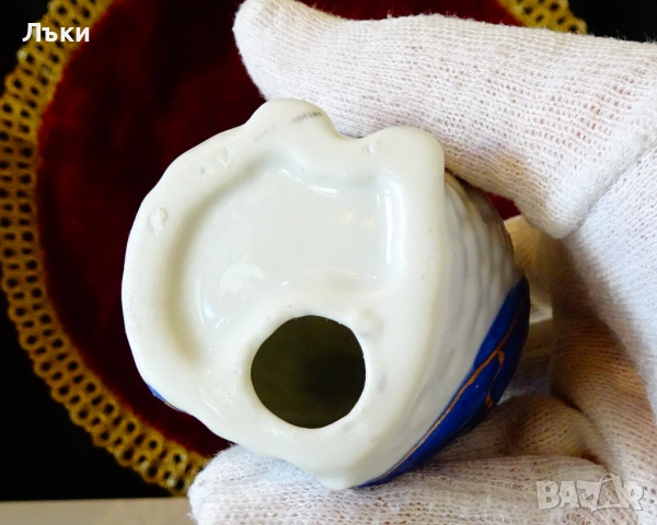 Японска порцеланова фигура Бухал,злато,кобалт. , снимка 7 - Статуетки - 53830285