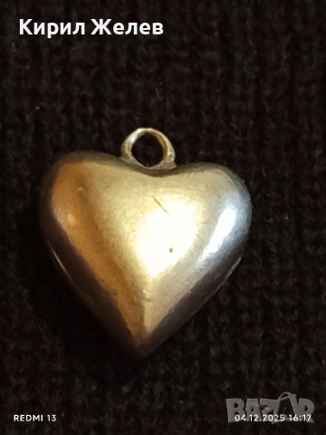 Романтична сребърна висулка СЪРЦЕ ❤️ много красива 52400, снимка 2 - Колиета, медальони, синджири - 52652282