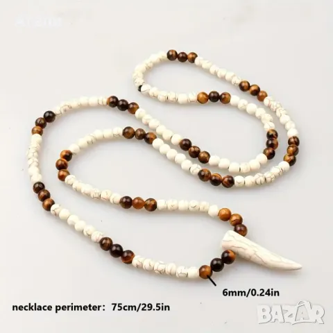 Мъжко колие в племенен стил с висулка ново, снимка 2 - Колиета, медальони, синджири - 50209754