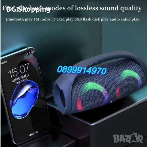 Преносим Boombox 2, Bluetooth, Батерия 10000 mah, Черен, снимка 2 - Тонколони - 46783903