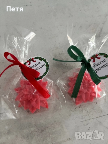 Сапунчета - коледна звезда, снимка 4 - Декорация за дома - 52512864