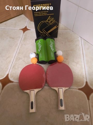 Чисто нов комплект за тенис на маса CUESOUL включва 2 хилки 4 топчета и мрежа
