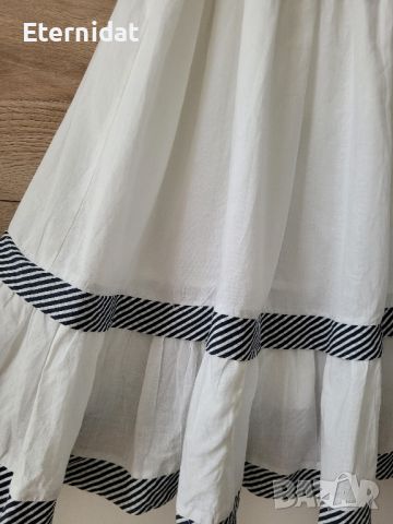 Бяла разкроена лятна рокля памучна материя SISTERS , снимка 3 - Рокли - 46068233