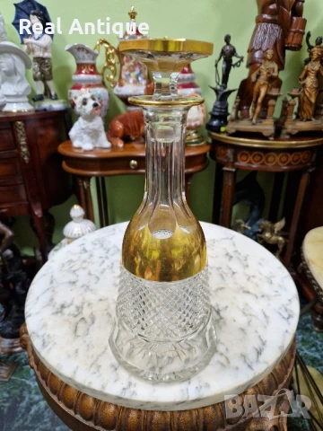 Страхотна антикварна колекционерска немска кристална гарафа декандер , снимка 2 - Антикварни и старинни предмети - 50951381