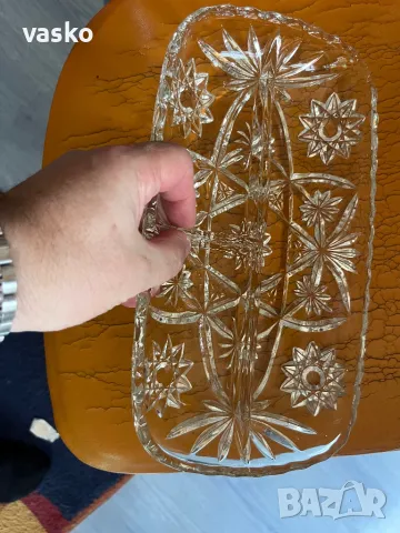 Кристално плато 30х16 см, снимка 3 - Чинии - 49672192
