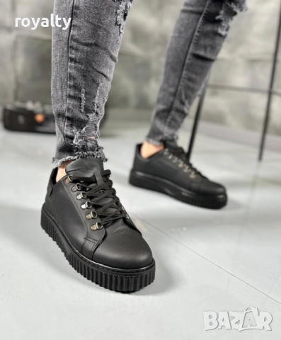 Черни Стилни Мъжки Маратонки 40-44 Номер с Кутия , снимка 2 - Маратонки - 53231595