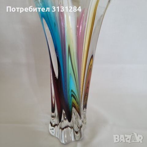 Антикварна кристална ваза Art Glass Sommerso Sanyu Япония , снимка 9 - Други ценни предмети - 45036670