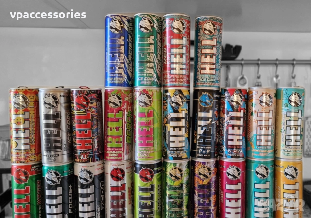 Колекция 34 бр. празни кенчета Hell Energy Drink 250 мл., снимка 3 - Колекции - 51452885