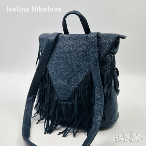 Дамска раница от еко к. с ресни – бохо стил, удобство и обем (36×30×16 см), снимка 3 - Чанти - 52454056