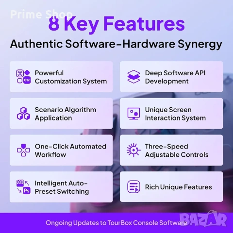 TourBox Elite: Bluetooth Контролер за Обработка на Снимки и Видео, снимка 3 - Джойстици и геймпадове - 53288292