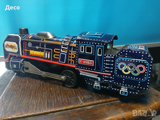 Стара Японска ламаринена играчка влак., снимка 2 - Колекции - 53658469