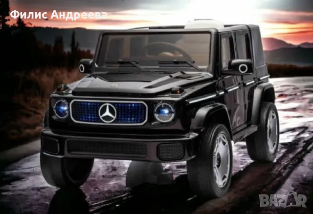 Акумулаторен джип Mercedes EQG Electric G-Class 12V с отварящи се врати меки гуми 4x4, снимка 4 - Други - 48650492