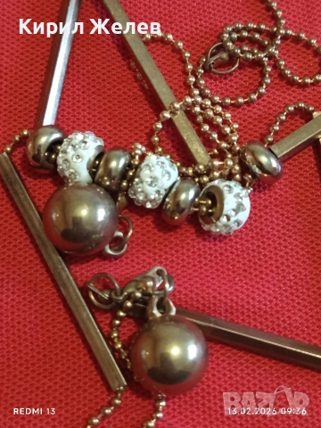 Елегантна златиста винтидж огърлица с искрящи кристали 11677, снимка 6 - Колиета, медальони, синджири - 53462248