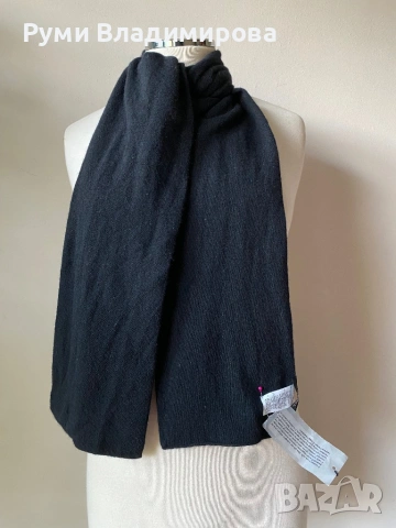 Мъжки, черен шал с вълна мерино и кашмир, снимка 7 - Шалове - 52944594