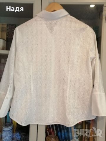Памучна дантелена блуза PINK, снимка 3 - Ризи - 45155806