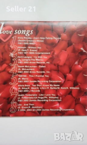 Диск с музика Love songs, снимка 2 - CD дискове - 51918319