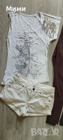 Дамски лот-тениска,къси дънкови панталонки и два дълги клина!, снимка 2 - Комплекти - 46140202