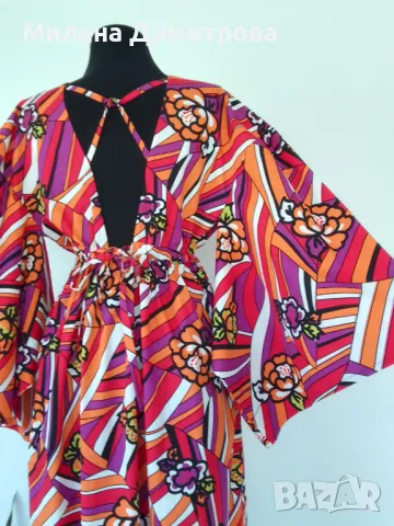 Дълга рокля с кимоно ръкави , снимка 6 - Рокли - 50065854