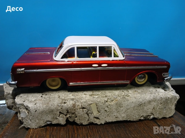 Стара ламаринена китайска играчка автомобил на батерии., снимка 3 - Колекции - 53007796