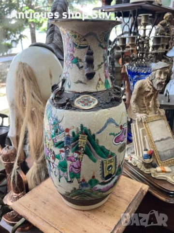 Автентична китайска ваза от 19в. №5595, снимка 5 - Антикварни и старинни предмети - 46446150