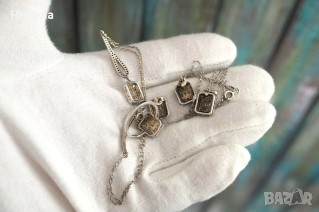 SWAROVSKI комплект ,сребро 925, снимка 8 - Бижутерийни комплекти - 52344520