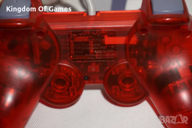 Много Рядък Оригинален Червен Прозрачен PSone Аналогов Контролер за PS1/PS2 в Отлично Състояние, снимка 15 - Аксесоари - 50085632