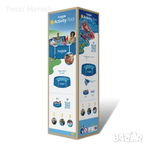 Сглобяем басейн 2.44м с PVC покритие и стоманена рамка, снимка 4 - Басейни и аксесоари - 50960786