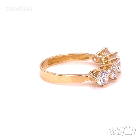 Златен дамски пръстен 2,10гр. размер:54 14кр. проба:585 модел:34405-6, снимка 2 - Пръстени - 51845531