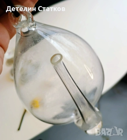 Ретро стъклен барометър- ръчна изработка, снимка 7 - Колекции - 54021827