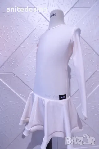 Детска рокля за спортни танци в блед прасковен цвят, снимка 6 - Детски рокли и поли - 49061037