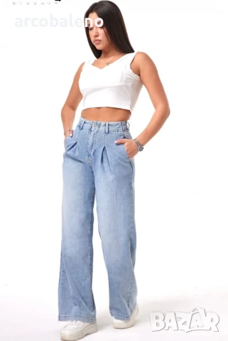 Дамски дънки с висока талия, снимка 2 - Дънки - 51086075