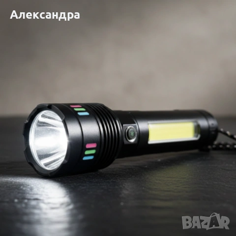 LED мощен фенер BL-707-TG – ярък фенер с Type-C зареждане, снимка 3 - Друга електроника - 53360252