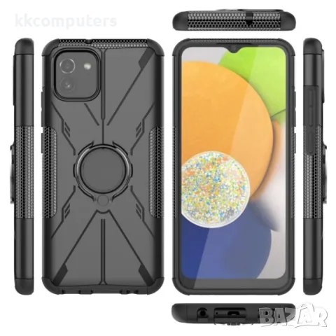 Samsung Galaxy A03 Удароустойчив Ring Holder Калъф и Протектор, снимка 12 - Калъфи, кейсове - 48611423