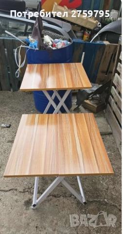 НОВО. Сгъваема висока и ниска маса за тераса.60/60/74 см., снимка 4 - Форми - 51625785