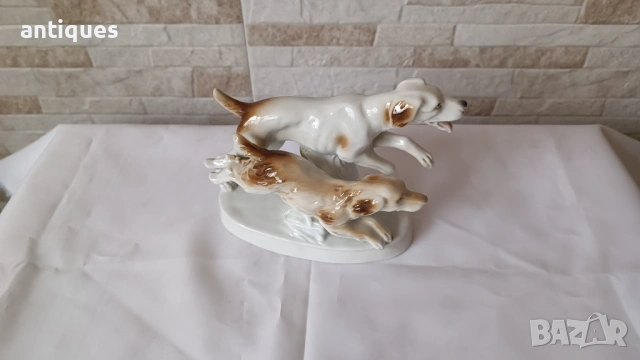 Порцеланова фигура - Ловджийски кучета -Carl Scheidig -1950" година, снимка 6 - Антикварни и старинни предмети - 53069502