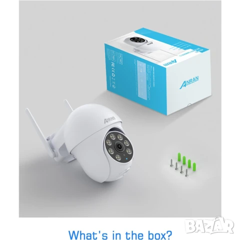 ANRAN 5MP PTZ WiFi FHD охранителна камера за външно видеонаблюдение IP66, снимка 7 - HD камери - 51139301