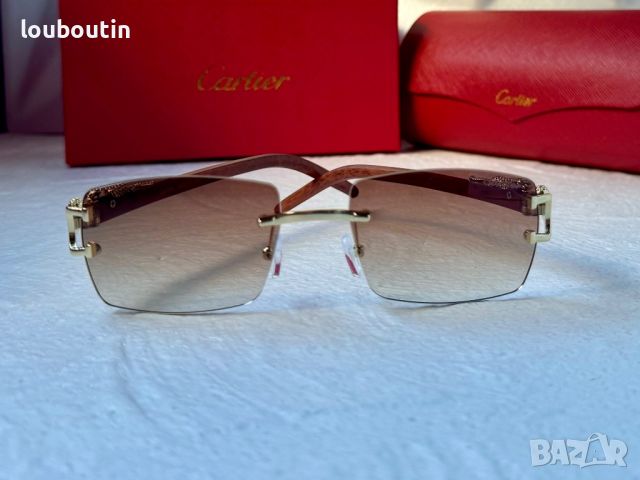 Cartier висок клас слънчеви очила Мъжки Дамски слънчеви с дървени дръжки, снимка 11 - Слънчеви и диоптрични очила - 45505174