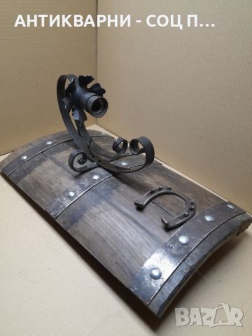 Ръчно Изработена Лампа От Старо Буре., снимка 7 - Антикварни и старинни предмети - 45388111