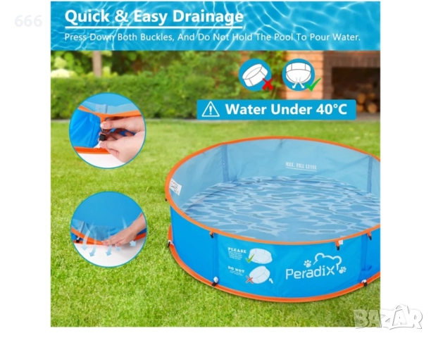 Peradix 4 в 1 бебешки басейн, плажна палатка с UV слънцезащитен навес и мрежа против комари, снимка 4 - Други - 52877850