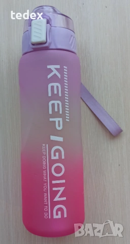 Мотивираща спортна бутилка за вода "KEEP GOING" - 1 л.