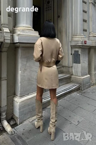 Дамски бежов комплект, снимка 2 - Комплекти - 51303354