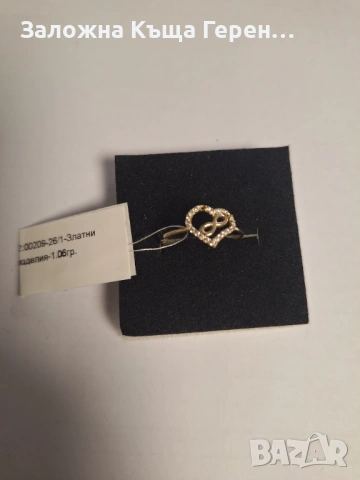 Дамски златен пръстен - 1,06 гр., снимка 3 - Пръстени - 53857394