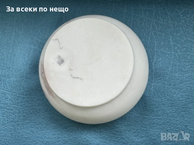 Мраморен пепелник , масивен , с месингов обков, снимка 8 - Антикварни и старинни предмети - 53628752