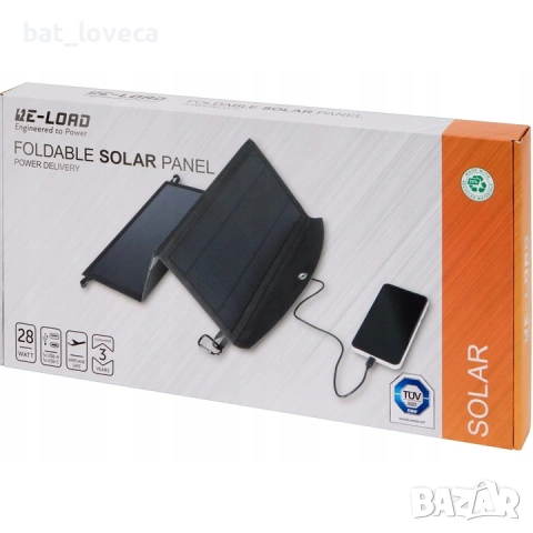 Сгъваемо соларно зарядно устройство 28W 4600mAh USB-A USB-C соларен панел за презареждане