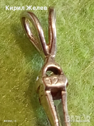 Сребърен медальон кръст с ювелирно инкрустиран ЛИЛАВ АМЕТИСТ много красив 46168, снимка 9 - Колиета, медальони, синджири - 52912821