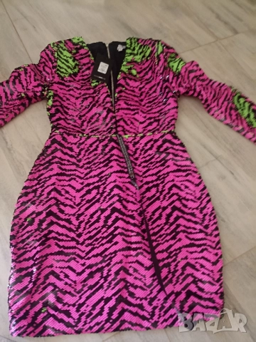 уникална дамска рокля хамелеон с пайети, снимка 5 - Рокли - 51887871