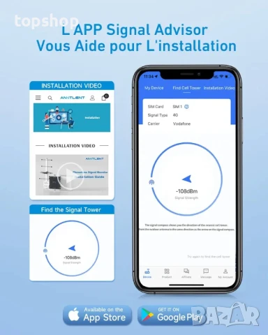 НОВ ANNTLENT N30 Усилвател на сигнала за 4G, 3G, 2G, съвместим с всички оператори, 70dB усилване, снимка 5 - Друга електроника - 50501632